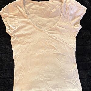 Brandy Melville Cream Short Sleeve Top